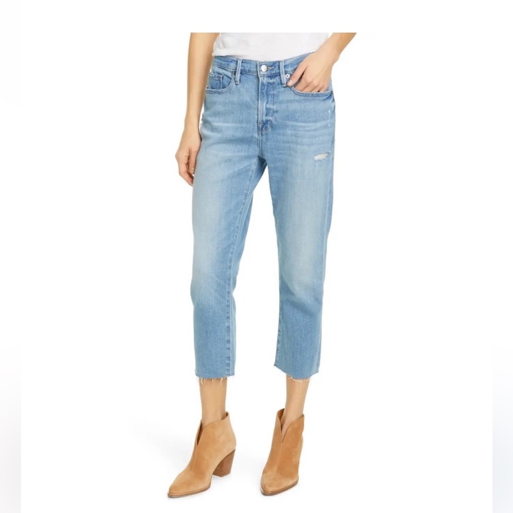 Frame Le Beau Crop Straight Leg Jean Sz 31